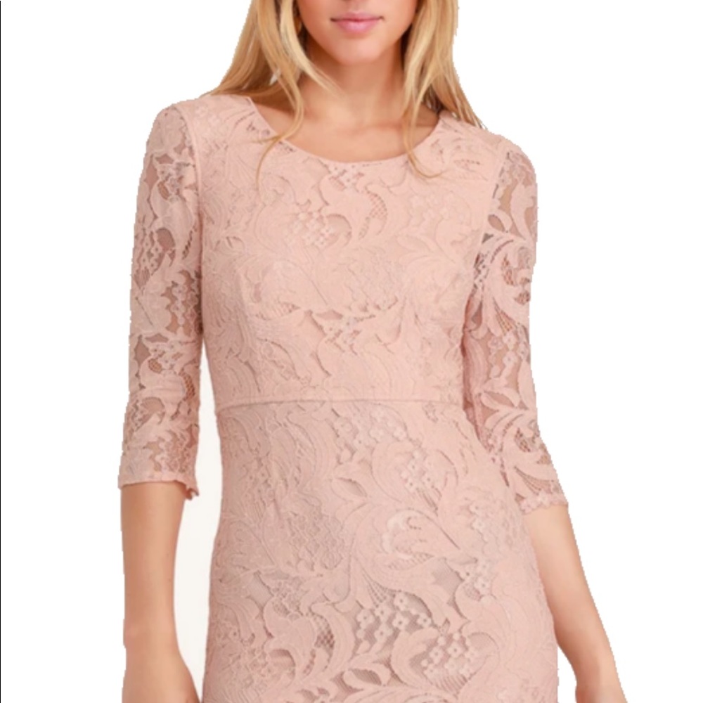 NWOT All for You Lace blush pink bodycon dress